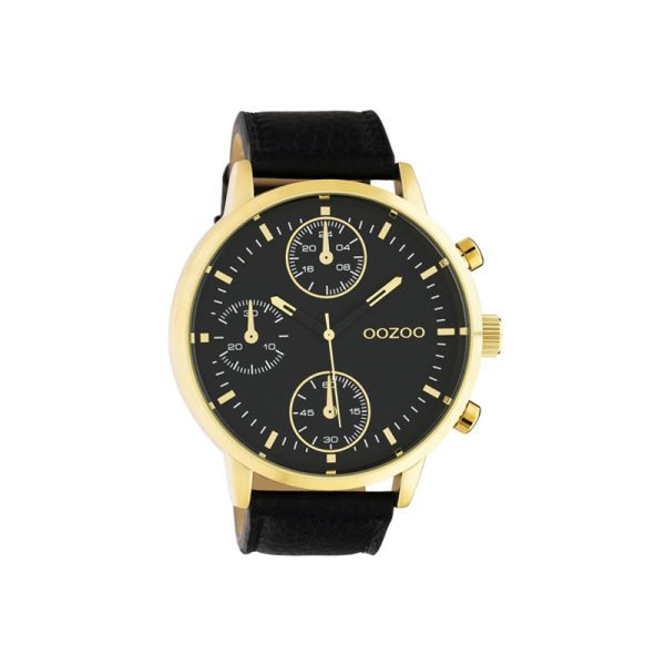 Ρολόι Timepieces Black Leather Strap – C10531