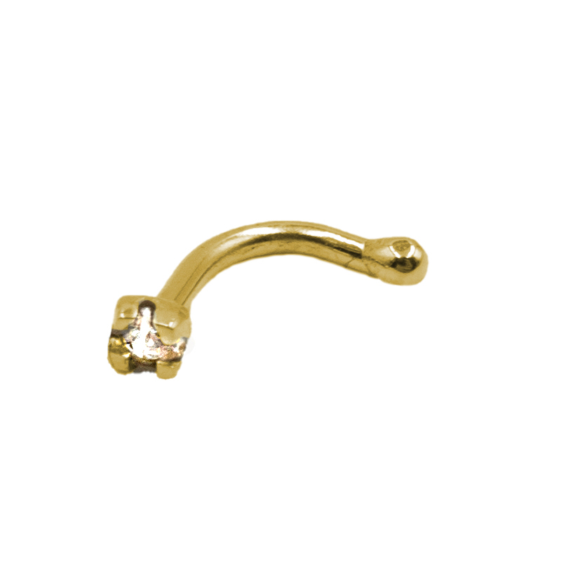 Σκουλαρίκι Μύτης Χρυσό K14 με Ζιργκόν - GN7