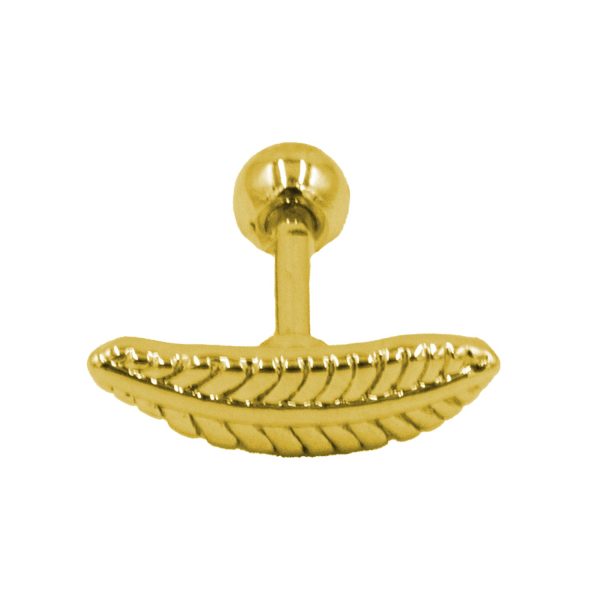 Σκουλαρίκι Αυτιού από Ατσάλι Επιχρυσωμένο με Σχέδιο - AFK019G