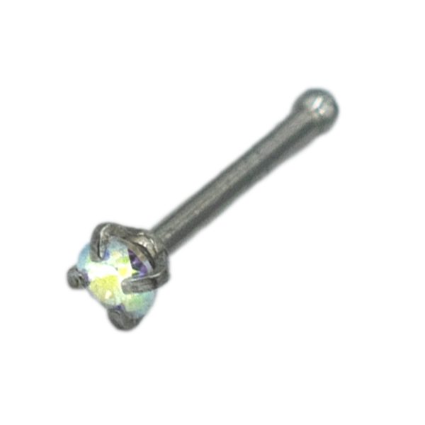 Σκουλαρίκι Μύτης από Ατσάλι με Ζιργκόν - MT396