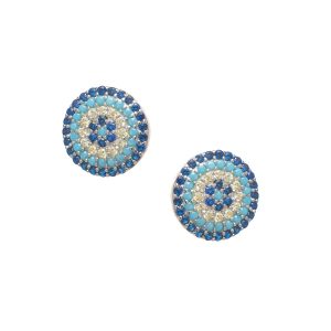 Σκουλαρίκια Αυτιού Ασημένια Επιπλατινωμένα με Σχέδιο και Ζιργκόν - D33-8641