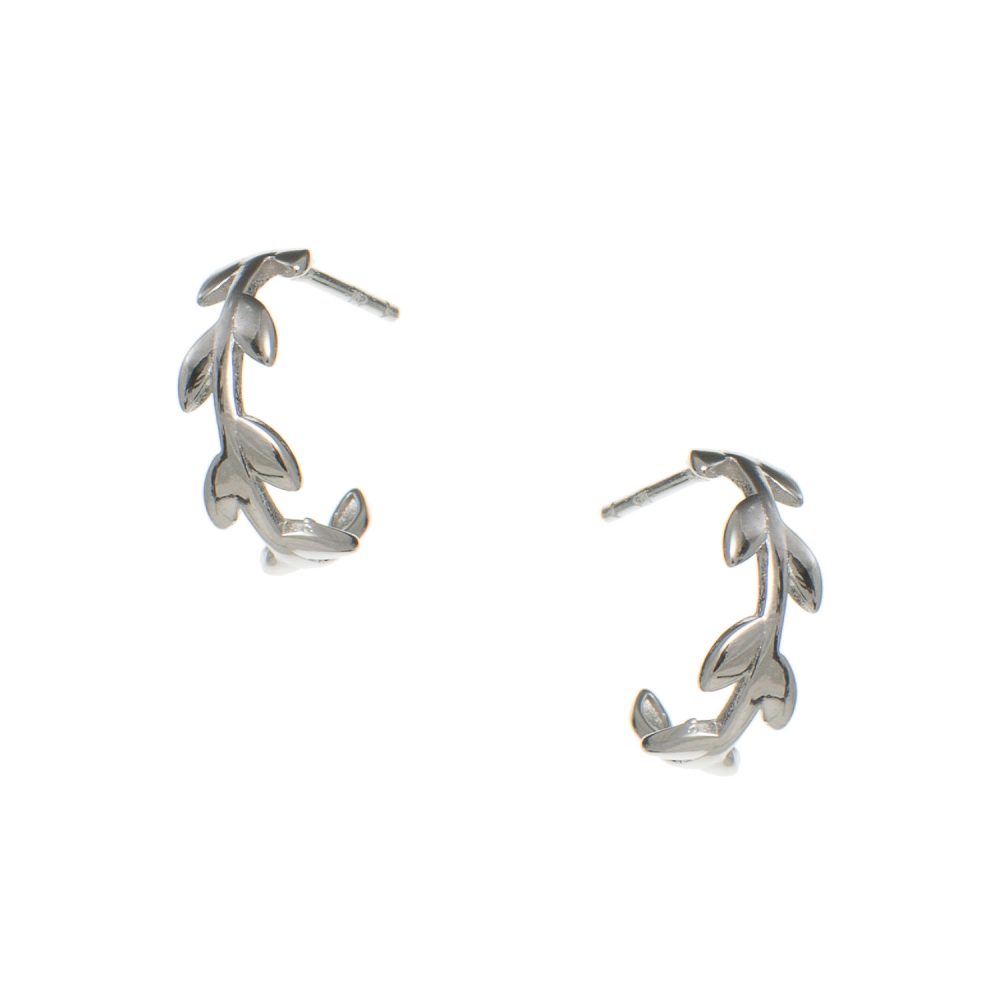 Σκουλαρίκια Αυτιού Ασημένια Επιπλατινωμένα με Σχέδιο - D33-8904