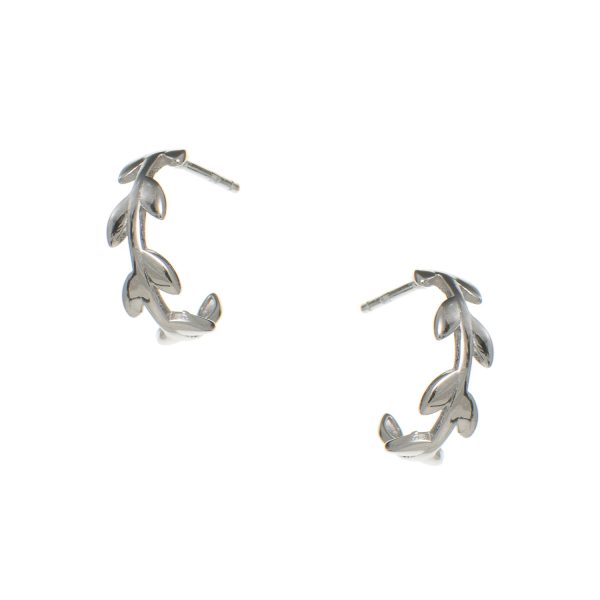Σκουλαρίκια Αυτιού Ασημένια Επιπλατινωμένα με Σχέδιο - D33-8904