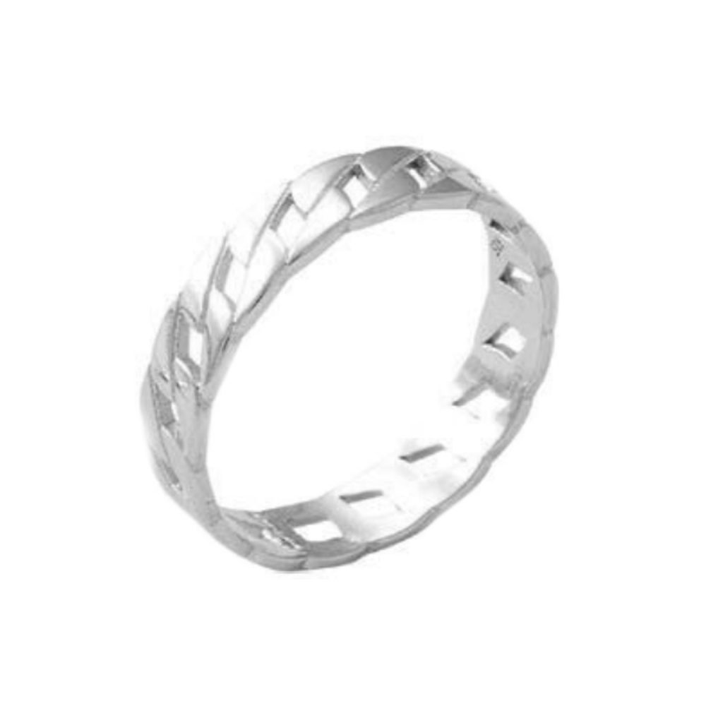 Δαχτυλίδι Ασημένιο Επιπλατινωμένο με Σχέδιο - D52-9001