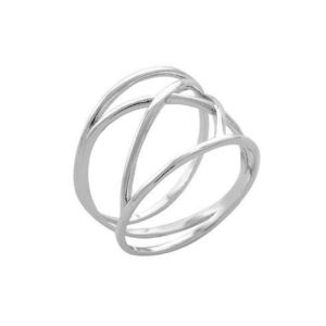 Δαχτυλίδι Ασημένιο Επιπλατινωμένο με Σχέδιο – D52-8715