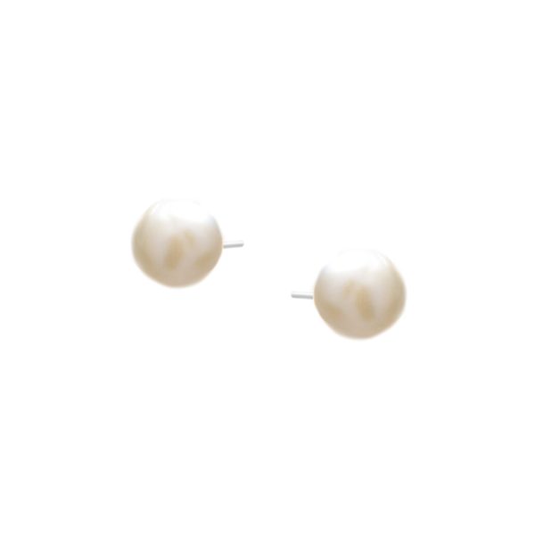 Σκουλαρίκια Αυτιού Ασημένια Επιπλατινωμένα με Μαργαριτάρι - D33-2059