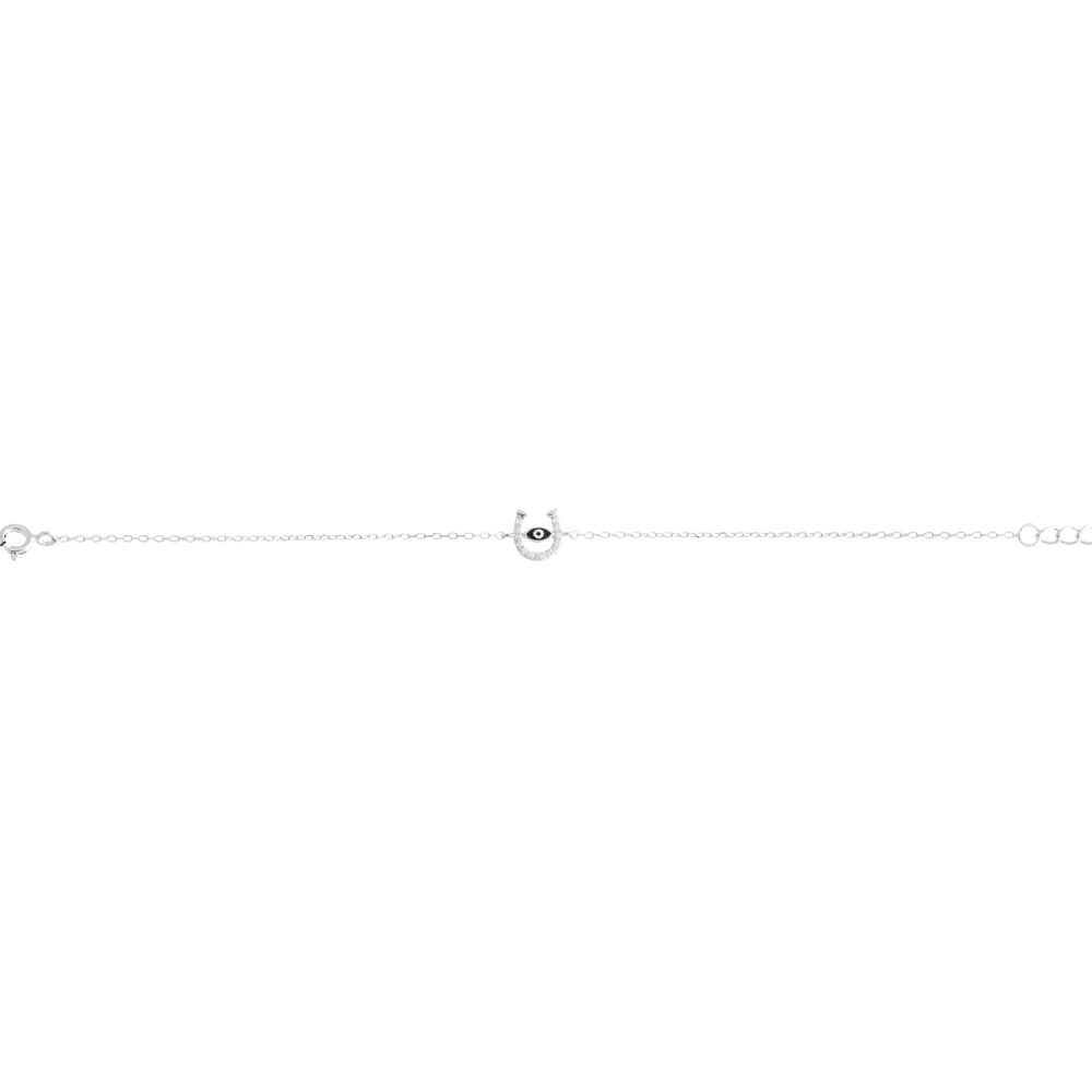 Βραχιόλι Ασημένιο με Σχέδιο και Ζιργκόν - D13-7903W
