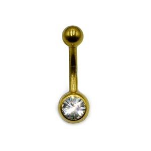 Σκουλαρίκι Αφαλού από Τιτάνιο Επιχρυσωμένο με Στρας – TNB11