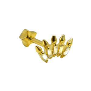 Σκουλαρίκι Αυτιού Χρυσό 14K με Σχέδιο και Ζιργκόν – ERTG15