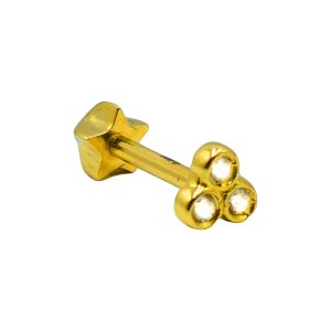 Σκουλαρίκι Αυτιού Χρυσό 14K με Σχέδιο και Ζιργκόν – ERTG10