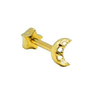 Σκουλαρίκι Αυτιού Χρυσό 14K με Σχέδιο και Ζιργκόν – ERTG12
