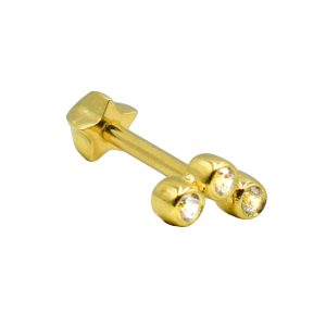 Σκουλαρίκι Αυτιού Χρυσό 14K με Σχέδιο και Ζιργκόν - ERTG9