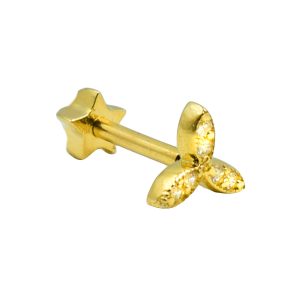 Σκουλαρίκι Αυτιού Χρυσό 14K με Σχέδιο και Ζιργκόν - ERTG13
