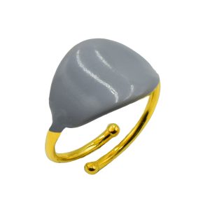 Δαχτυλίδι Ασημένιο Επιχρυσωμένο με Σμάλτο - CSM10