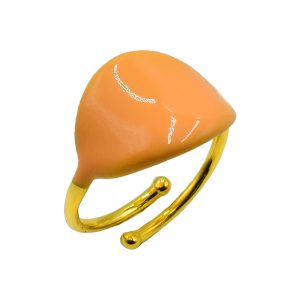 Δαχτυλίδι Ασημένιο Επιχρυσωμένο με Σμάλτο – CSM9