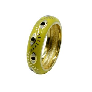 Δαχτυλίδι Ασημένιο Επιχρυσωμένο με Σμάλτο - CSM64