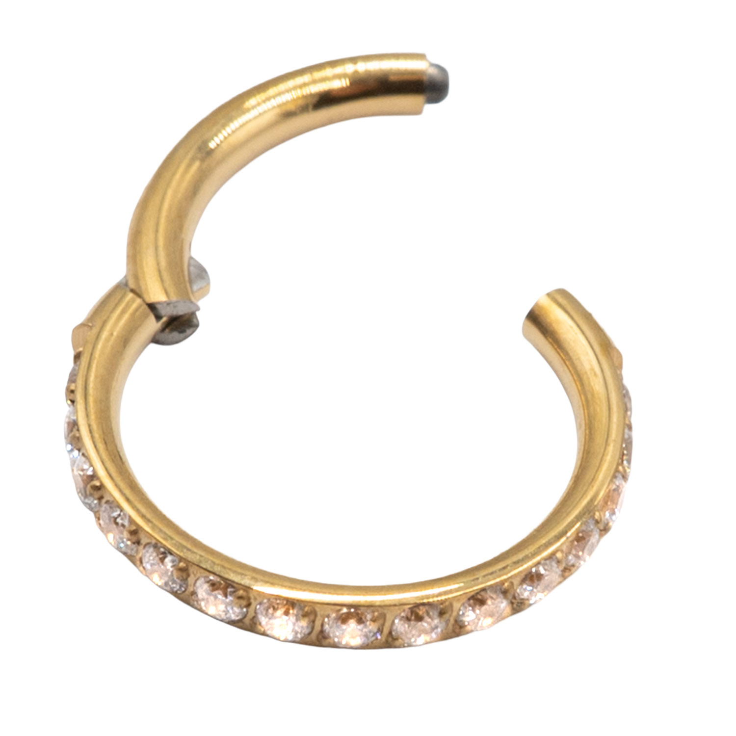 Σκουλαρίκι Σώματος από Επιχρυσωμένο Τιτάνιο Κρίκος Κλίκερ με Ζιργκόν - TB-0355Y