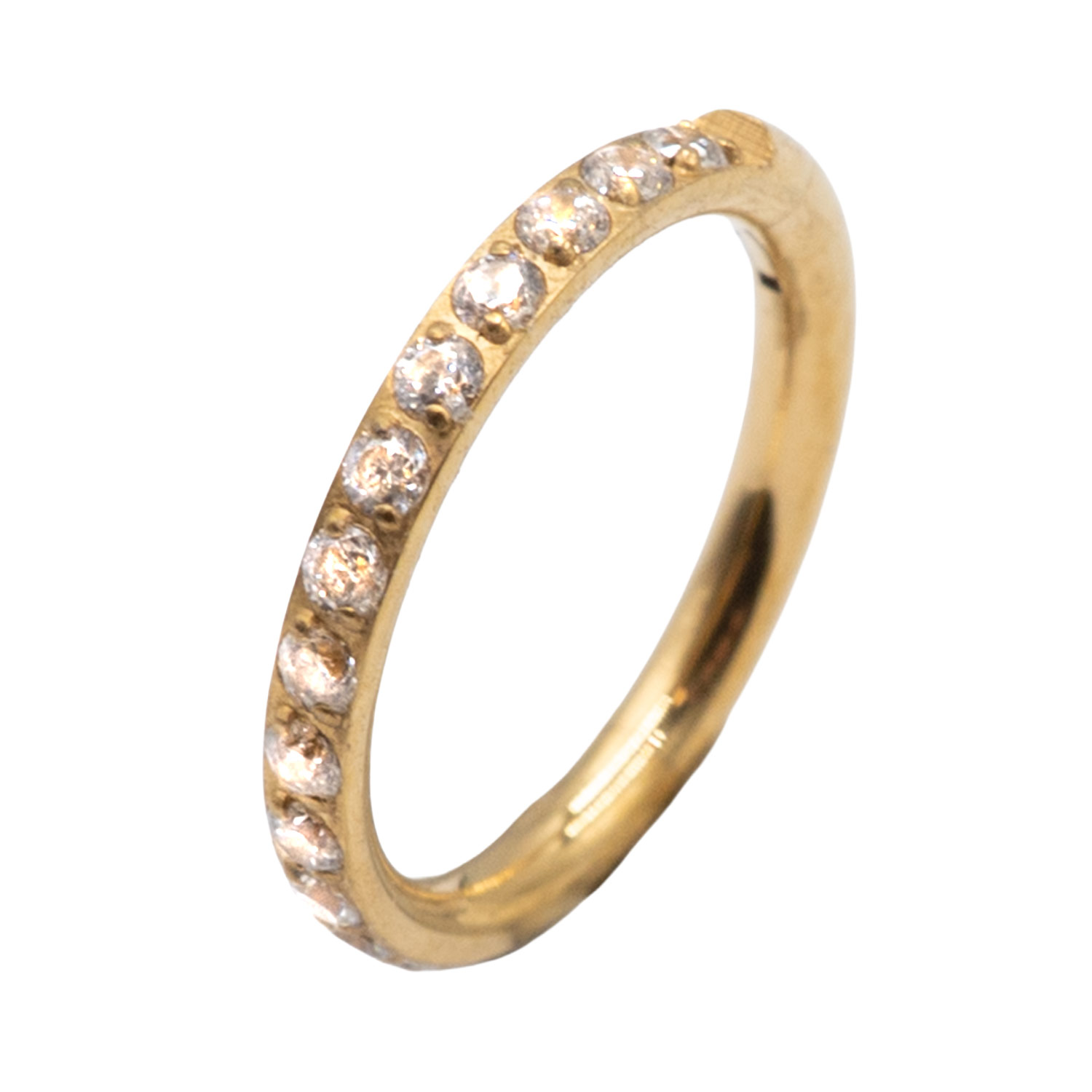 Σκουλαρίκι Σώματος από Επιχρυσωμένο Τιτάνιο Κρίκος Κλίκερ με Ζιργκόν - TB-0355Y