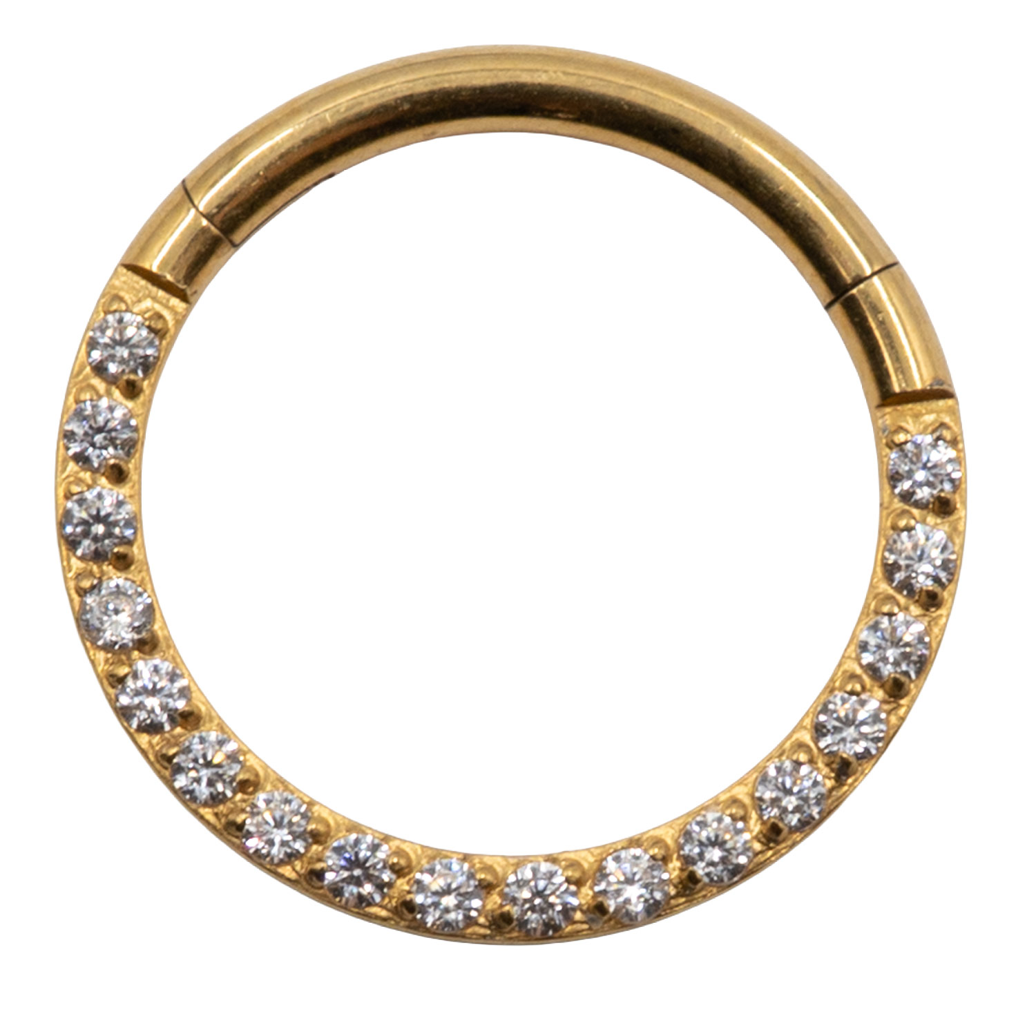 Σκουλαρίκι Σώματος από Επιχρυσωμένο Τιτάνιο Κρίκος Κλίκερ με Ζιργκόν - TB-0356Y