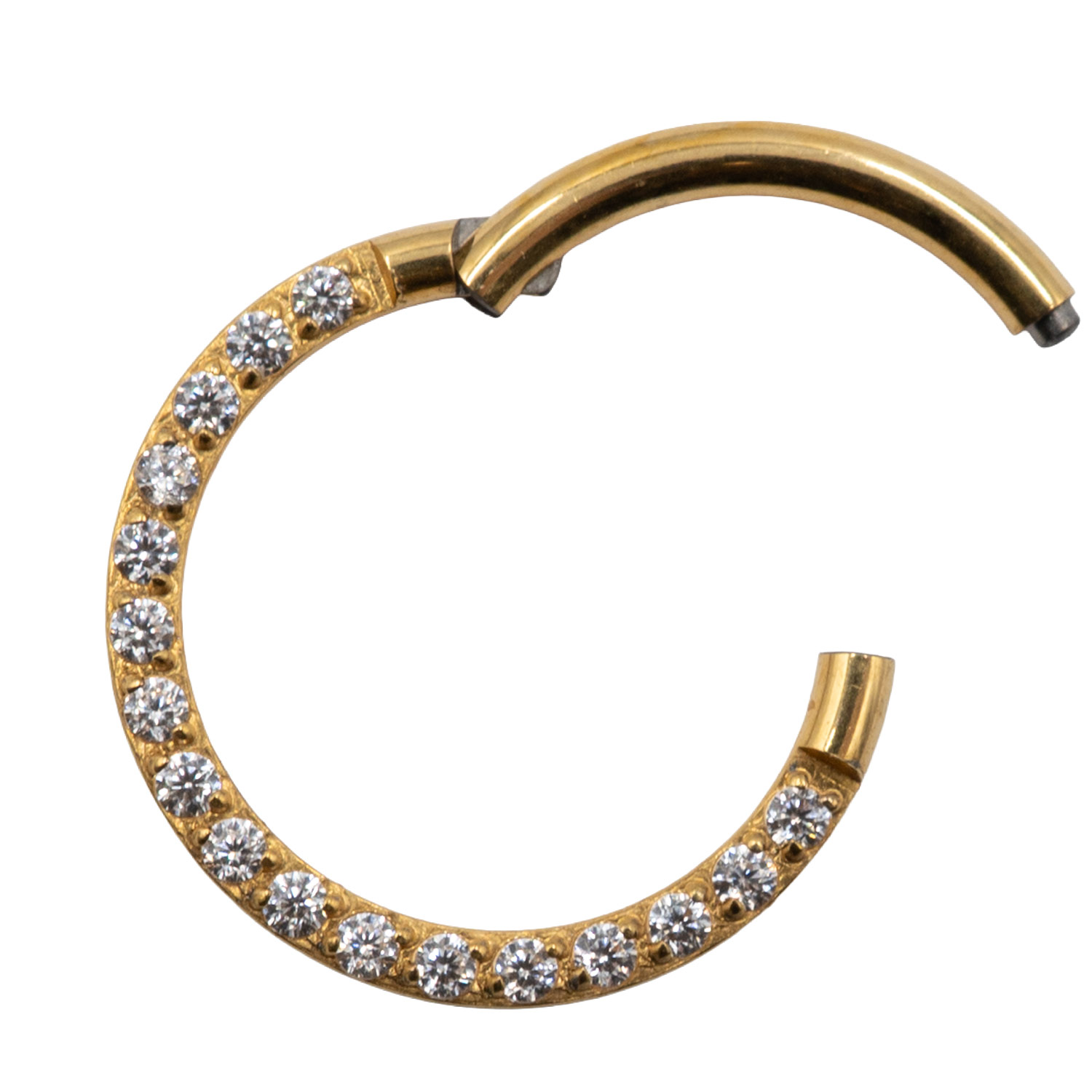 Σκουλαρίκι Σώματος από Επιχρυσωμένο Τιτάνιο Κρίκος Κλίκερ με Ζιργκόν - TB-0356Y