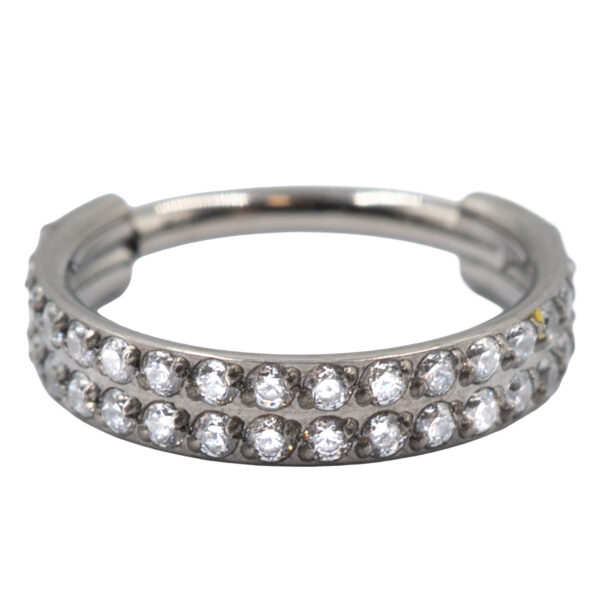 Σκουλαρίκι Σώματος από Τιτάνιο Κρίκος Κλίκερ με Ζιργκόν - TB-0464W