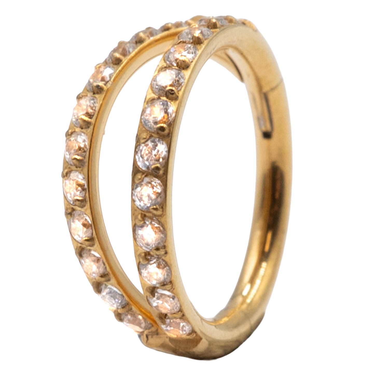 Σκουλαρίκι Σώματος από Τιτάνιο Επιχρυσωμένο Κρίκος Κλίκερ - TB-0469Y