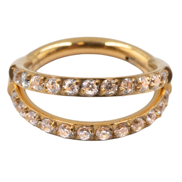 Σκουλαρίκι Σώματος από Τιτάνιο Επιχρυσωμένο Κρίκος Κλίκερ - TB-0469Y