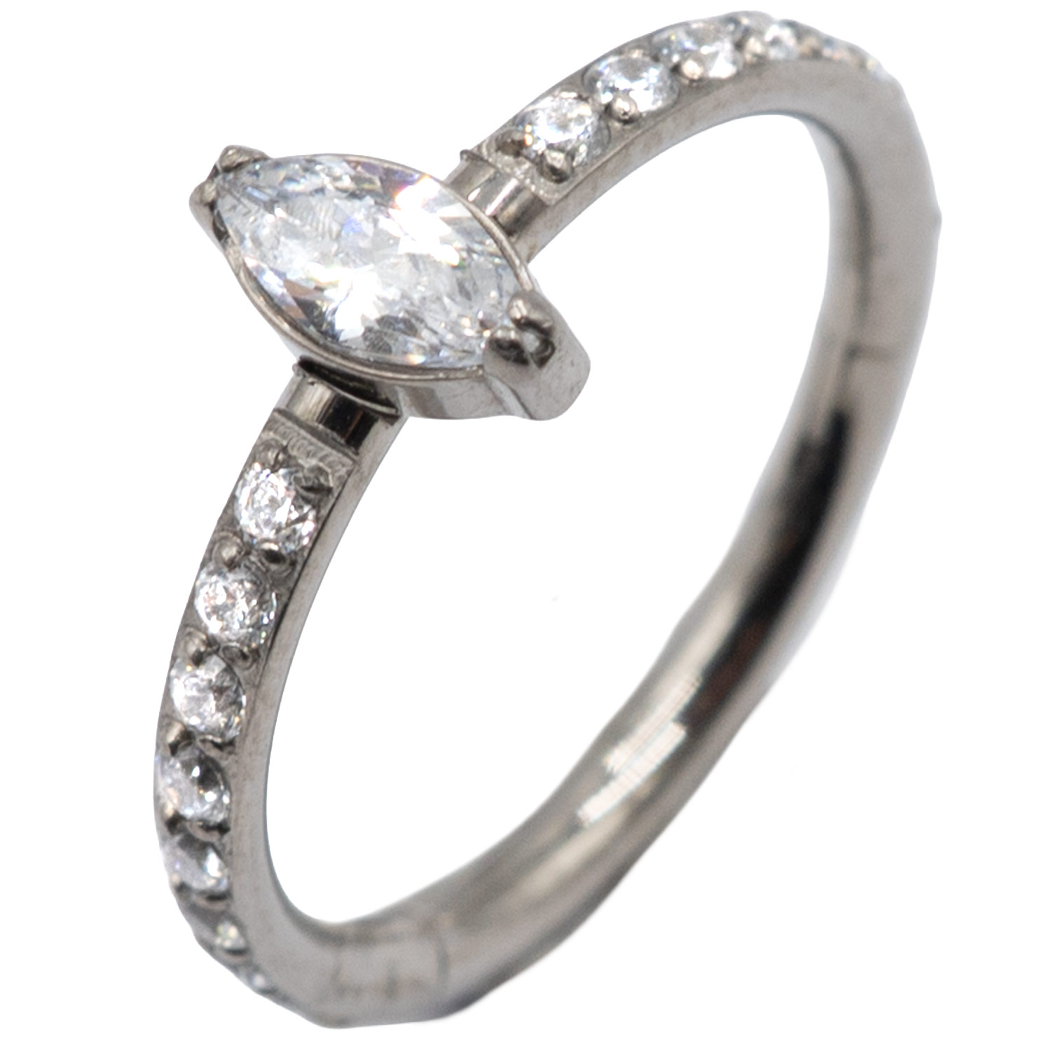 Σκουλαρίκι Σώματος από Τιτάνιο Κρίκος Κλίκερ με Ζιργκόν - TB-0693W