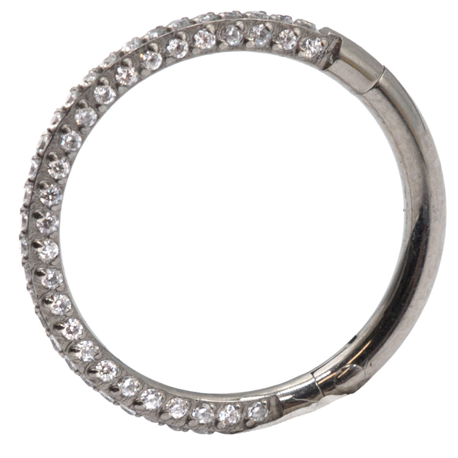 Σκουλαρίκι Σώματος από Τιτάνιο Κρίκος Κλίκερ με Ζιργκόν – TB-0825W