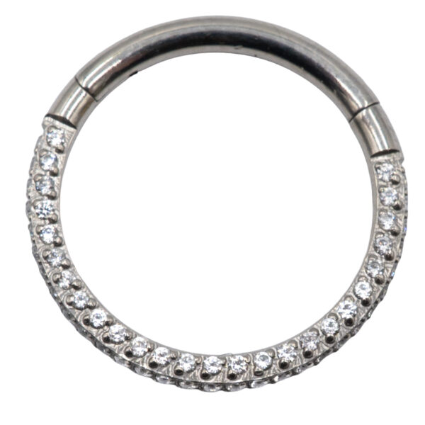 Σκουλαρίκι Σώματος από Τιτάνιο Κρίκος Κλίκερ με Ζιργκόν – TB-0825W