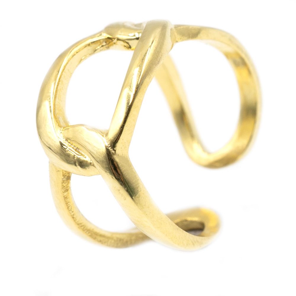 Δαχτυλίδι Ασημένιο Επιχρυσωμένο με Σχέδιο- SL088T5340