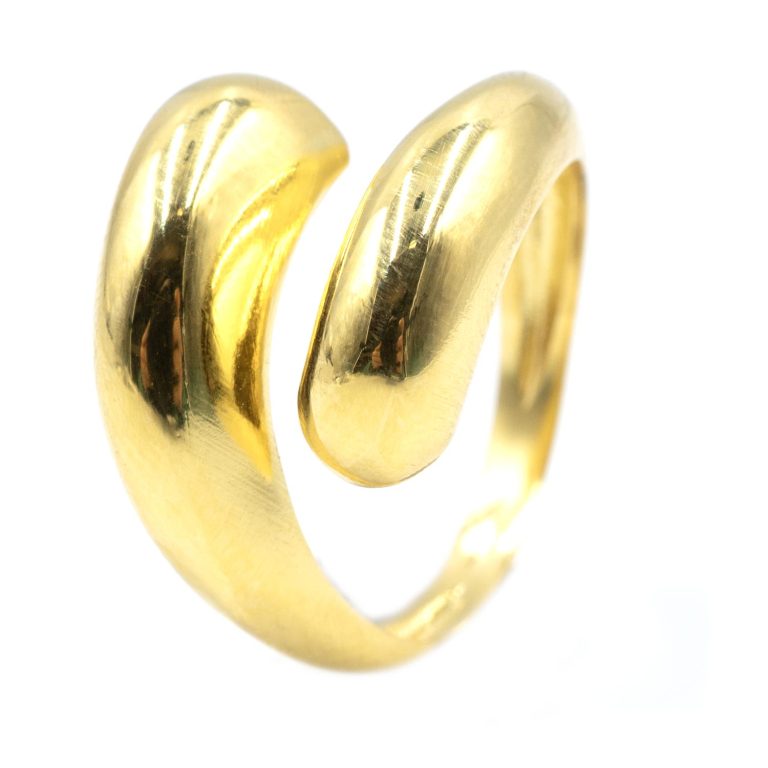 Δαχτυλίδι Ασημένιο Επιχρυσωμένο με Σχέδιο- SL088T5349