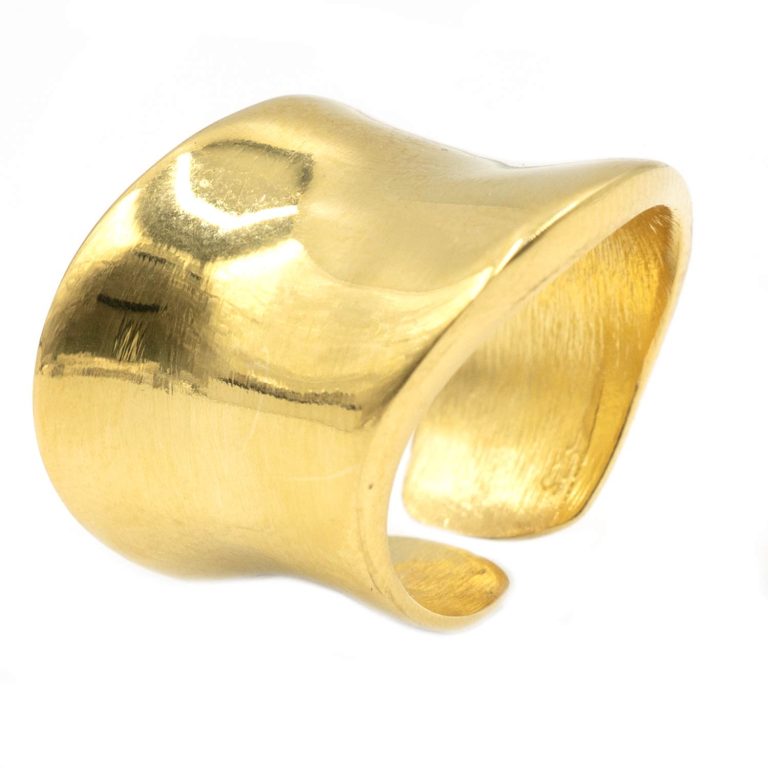 Δαχτυλίδι Ασημένιο Επιχρυσωμένο με Σχέδιο- SL088T5350