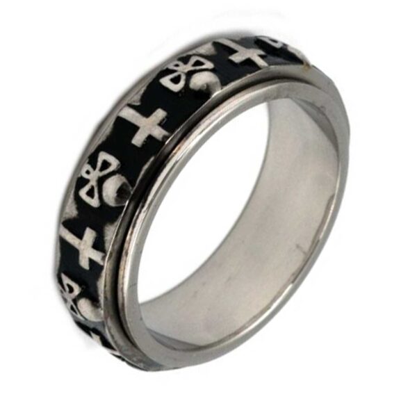 Δαχτυλίδι από Ατσάλι με Ανοδίωση και Σχέδιο - HR4833354