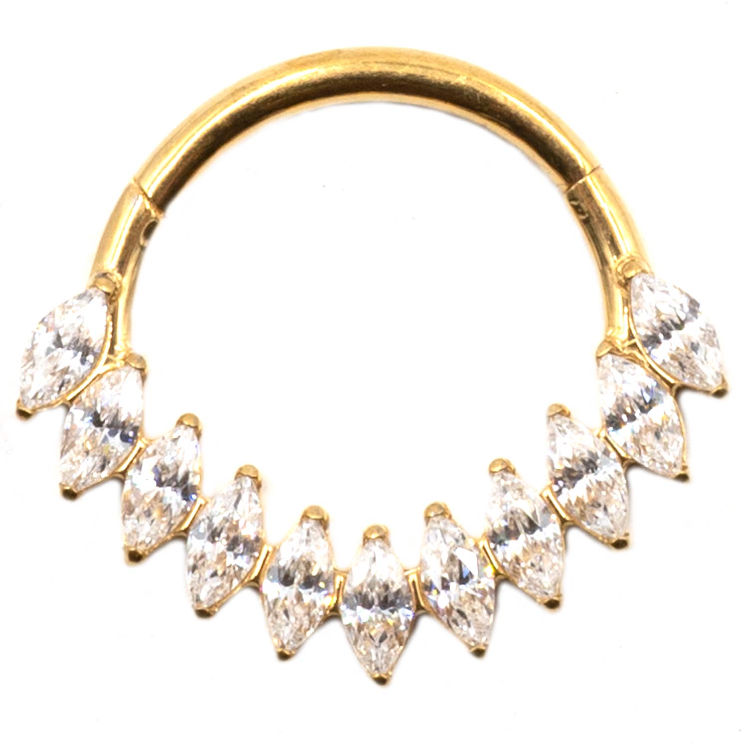 Σκουλαρίκι Σώματος από Τιτάνιο Επιχρυσωμένο με Ζιργκόν- TB-1725Y