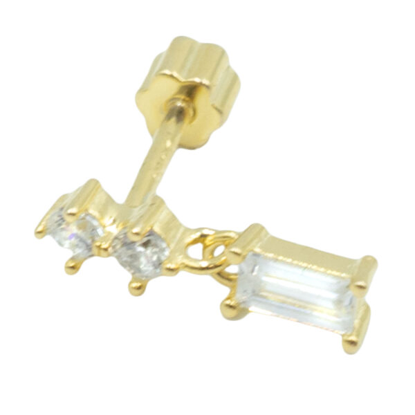 Σκουλαρίκι Αυτιού Ασημένιο Επιχρυσωμένο με Ζιργκόν - SIL701