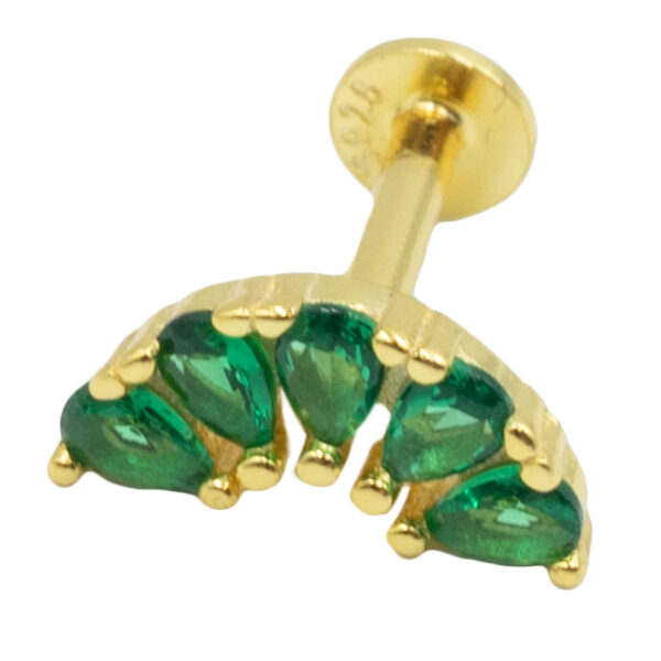 Σκουλαρίκι Αυτιού Ασημένιο Επιχρυσωμένο με Ζιργκόν - SIL703