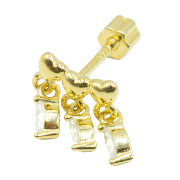 Σκουλαρίκι Αυτιού Ασημένιο Επιχρυσωμένο με Ζιργκόν - SIL697