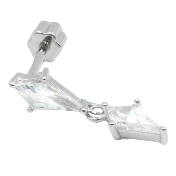 Σκουλαρίκι Αυτιού Ασημένιο Επιπλατινωμένο με Ζιργκόν – SIL705