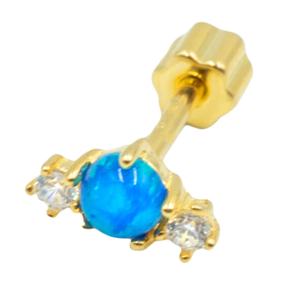 Σκουλαρίκι Αυτιού Ασημένιο Επιχρυσωμένο με Ζιργκόν - SIL704