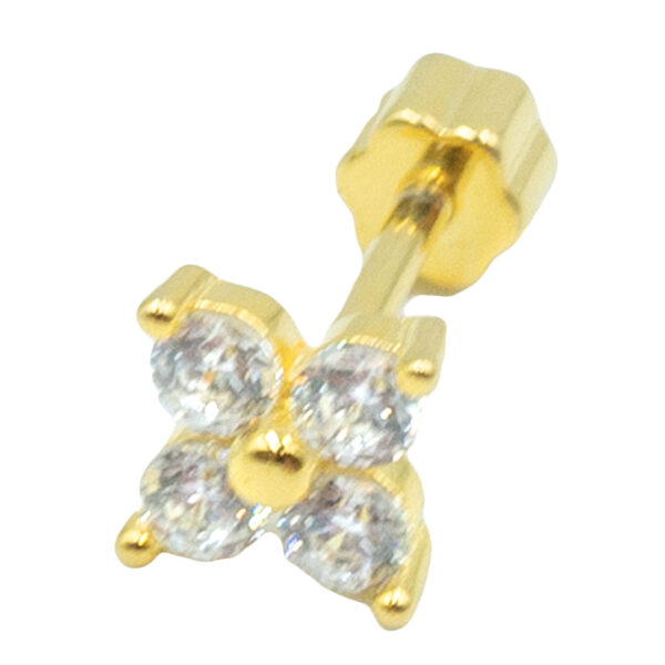 Σκουλαρίκι Αυτιού Ασημένιο Επιχρυσωμένο με Ζιργκόν - SIL695