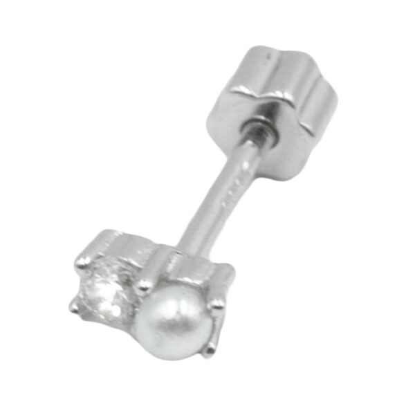 Σκουλαρίκι Αυτιού Ασημένιο Επιπλατινωμένο με Ζιργκόν – SIL693