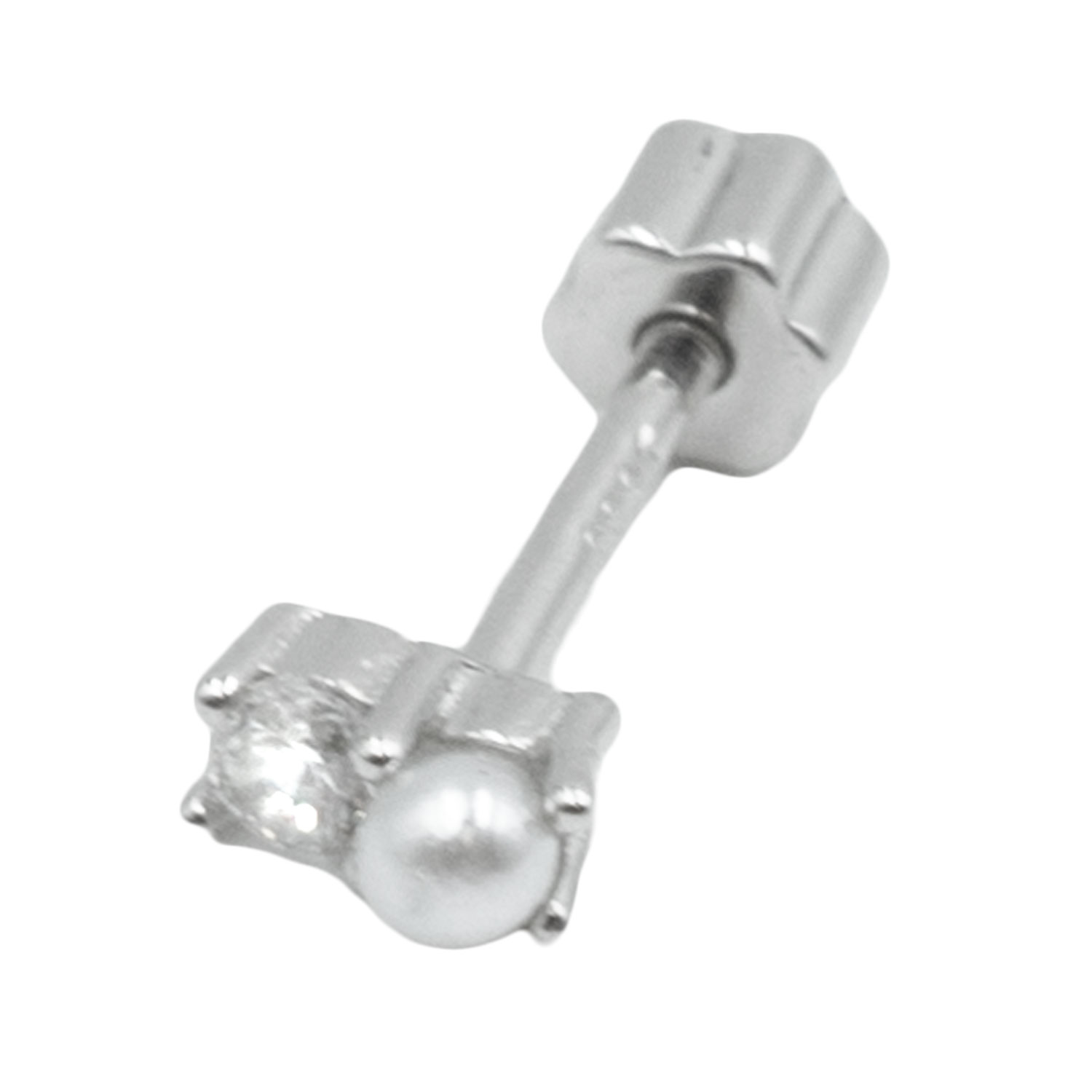 Σκουλαρίκι Αυτιού Ασημένιο Επιπλατινωμένο με Ζιργκόν – SIL693