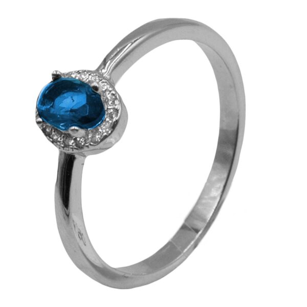 Δαχτυλίδι Μονόπετρο Ασημένιο Επιπλατινωμένο με Ζιργκόν - ITR12