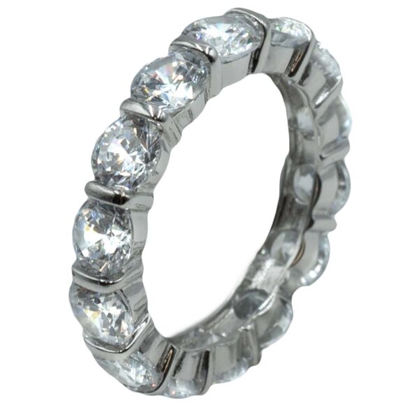 Δαχτυλίδι Ασημένιο Επιπλατινωμένο με Ζιργκόν - ITR3