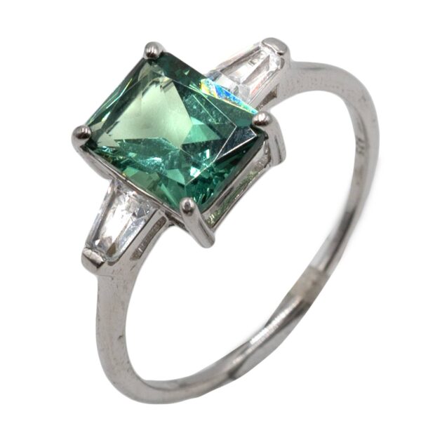 Δαχτυλίδι Μονόπετρο Ασημένιο Επιπλατινωμένο με Ζιργκόν - ITR51