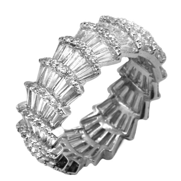 Δαχτυλίδι Ασημένιο Επιπλατινωμένο με Ζιργκόν - ITR53