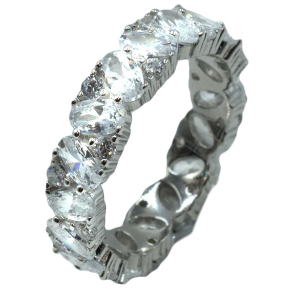 Δαχτυλίδι Ασημένιο Επιπλατινωμένο με Ζιργκόν - ITR2