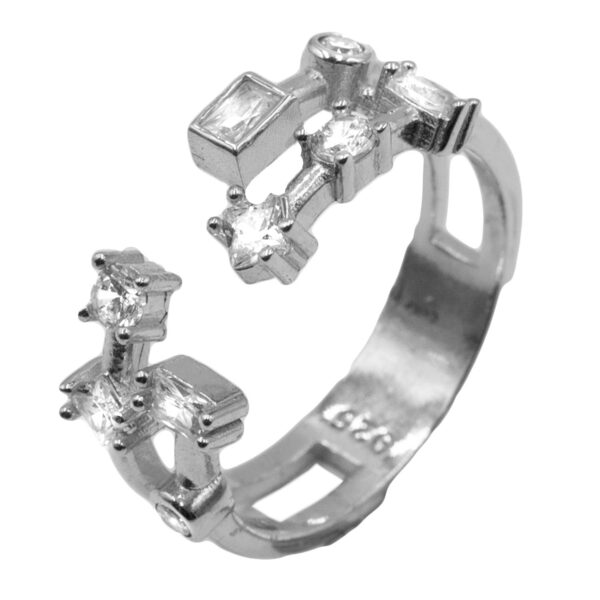 Δαχτυλίδι Ασημένιο Επιπλατινωμένο με Ζιργκόν -TR24