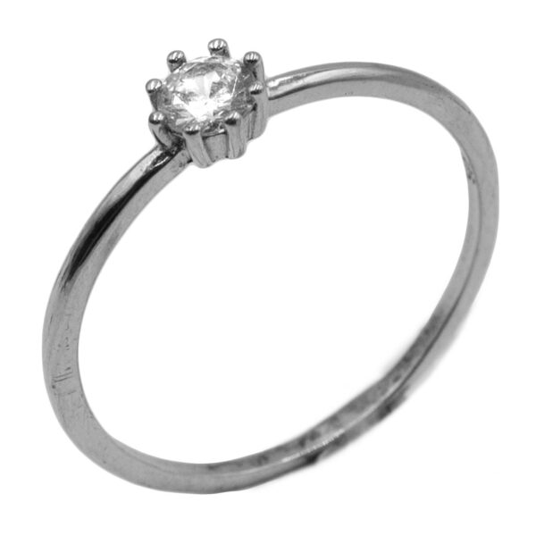 Δαχτυλίδι Μονόπετρο Ασημένιο Επιπλατινωμένο με Ζιργκόν - TR19